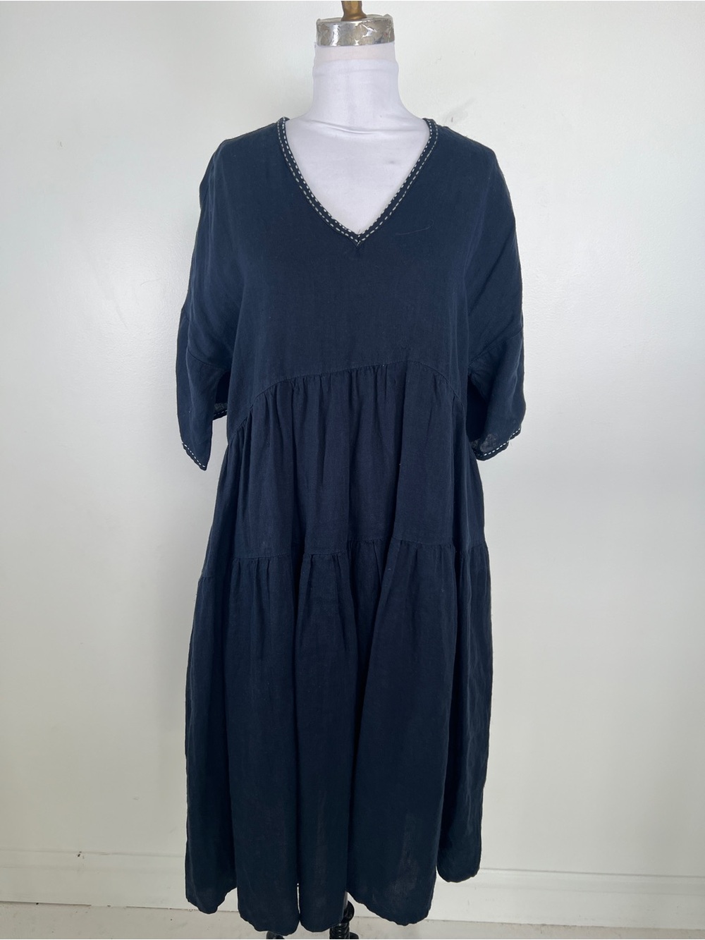 EUC! Dolma Sydney Linen Dress Navy Size S/M